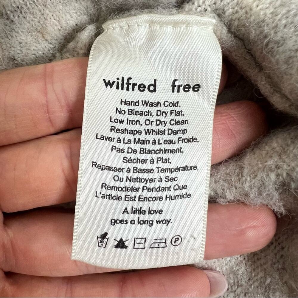 Aritzia Wilfred Free Mical Sweater Oatmeal sz XS Alpaca Wool Blend Turtleneck - Picture 5 of 10